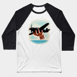 Vintage Aeroplane in Hand | World War 2 Baseball T-Shirt